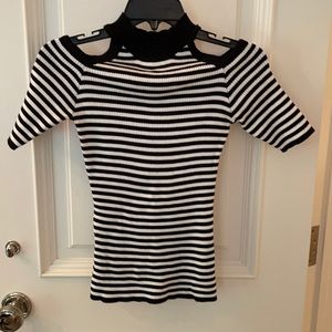 Women’s black and white striped top size L